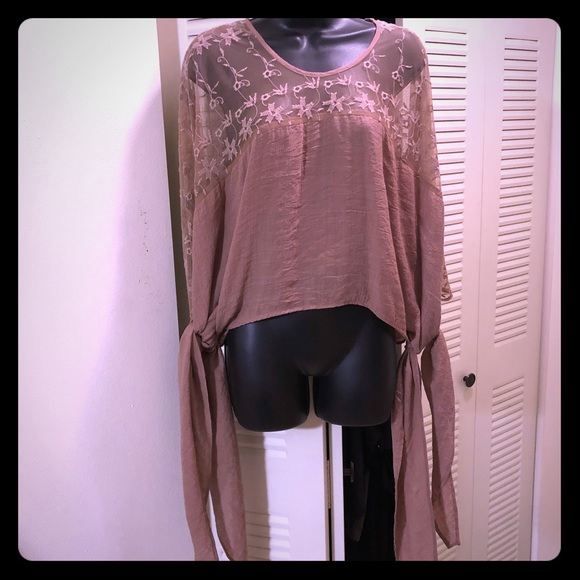 Truth NYC Tops - Truth NYC Asymmetrical Scarf Hem Chiffon Blouse